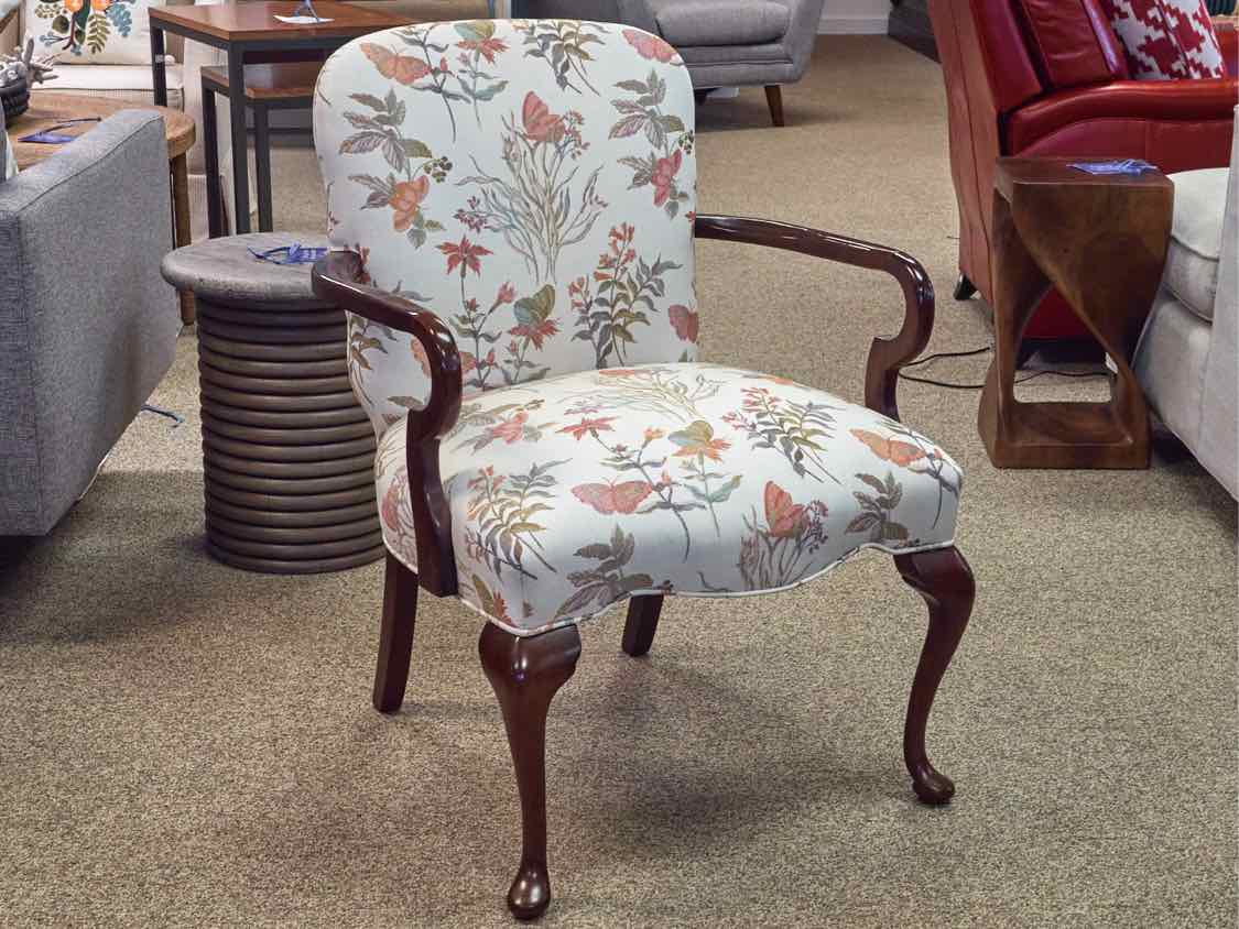 Pair of Queen Anne Gooseneck Arm Chairs