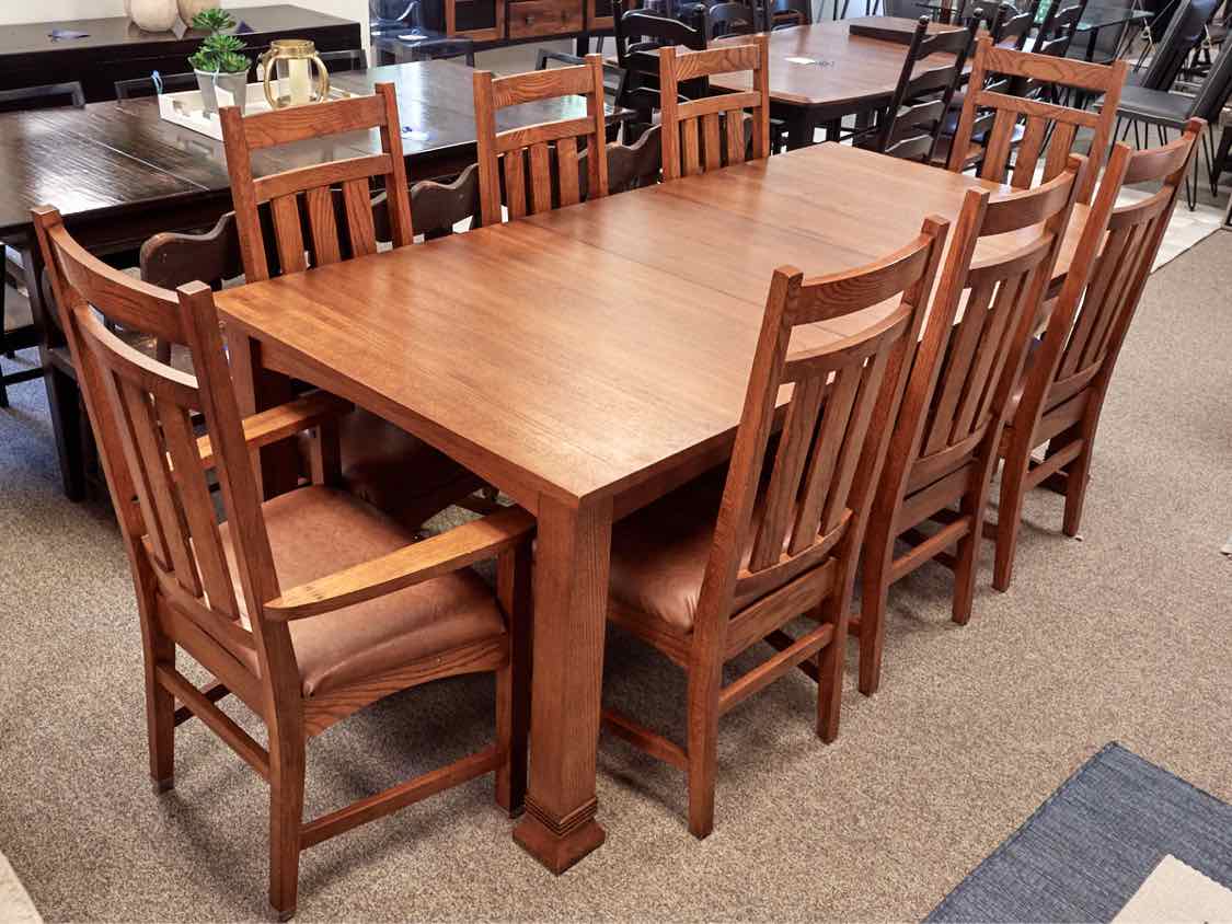 Mission Dining Table & Set of 8 Chairs