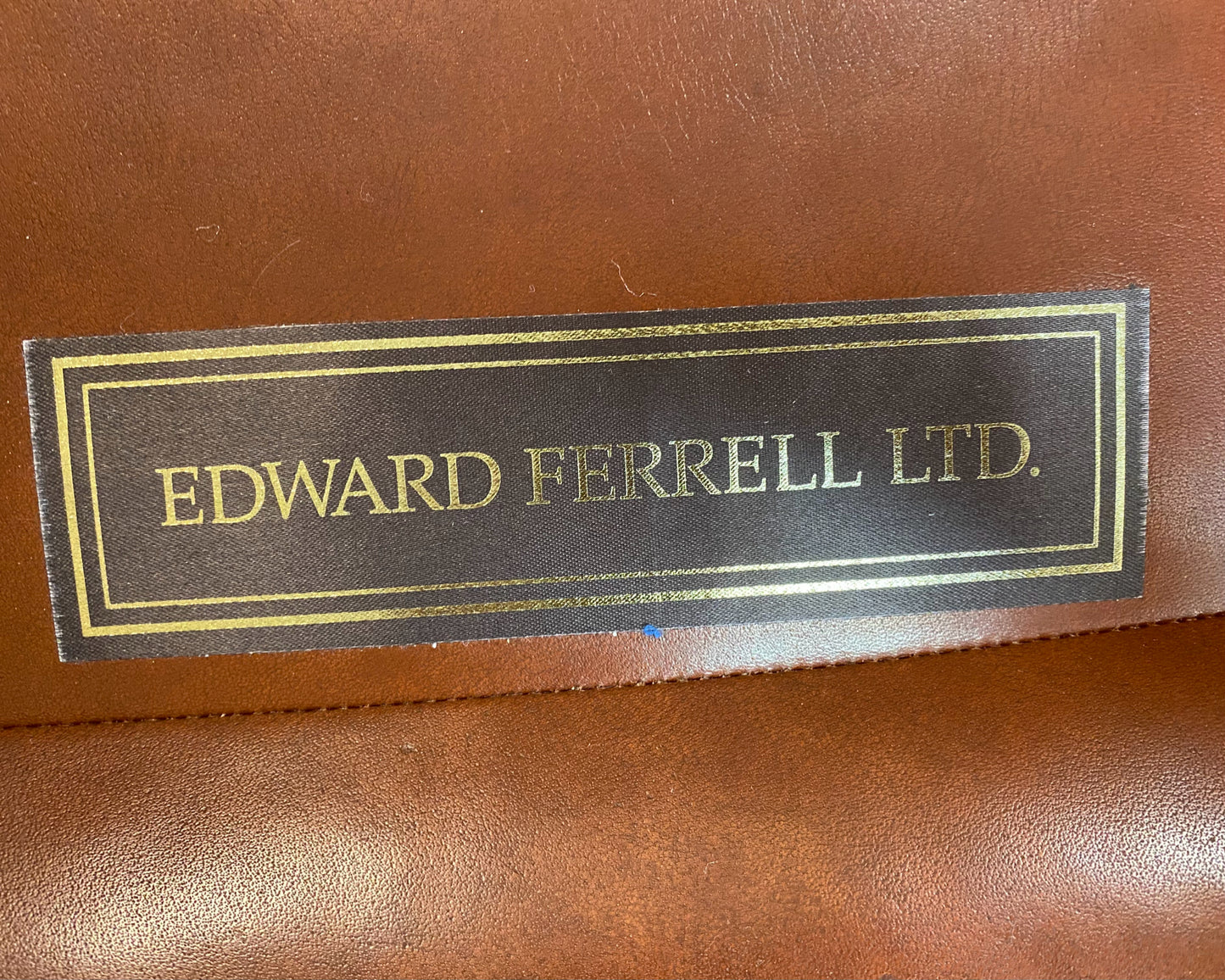 Edward Farrell  'Sienna Brown' Leather Arm Chair with Chestnut Legs