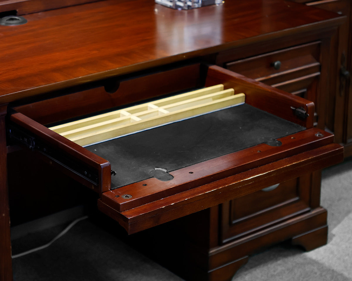 Mahogany 3-Piece Bookcase & Desk Unit