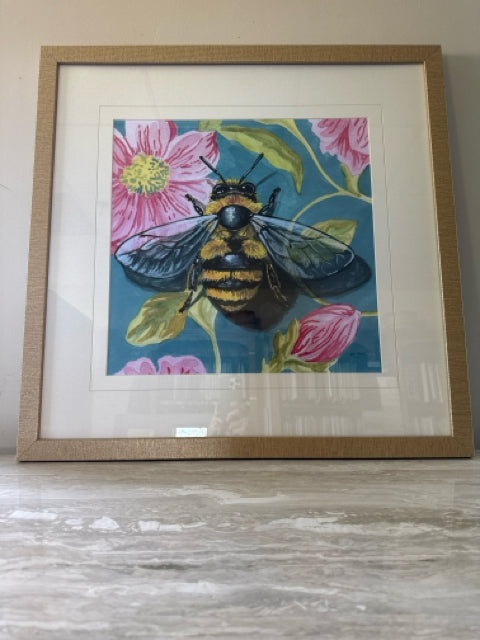 'Bee On Wall' Framed Print