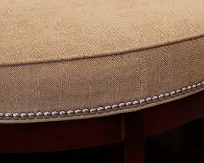 Arhaus Round Upholstered Ottoman