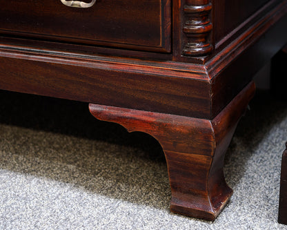 Mahogany 6-Drawer Dresser with Brass Pulls