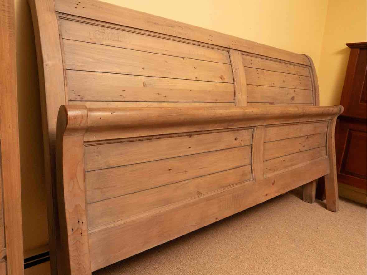 Four Hands Reclaimed Wood  King Sleigh Bed in Sundried Wheat Finish