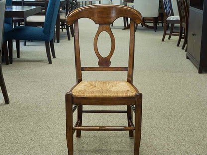 Pottery Barn Set of  5 Napoleon Solid Wood w/  Rush Seating  Dining Chairs