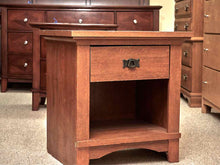 Pair of  Faux  Cherry Finish 1 Drawer & Shelf  Nightstands