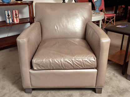 Boston Interiors Klyine 'Lustre Pebble' Leather Chair & Ottman