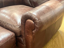 Natuzzi Plum Leather Chair w/ Ottoman