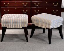 Pair of Custom Dark Legged Ottomans