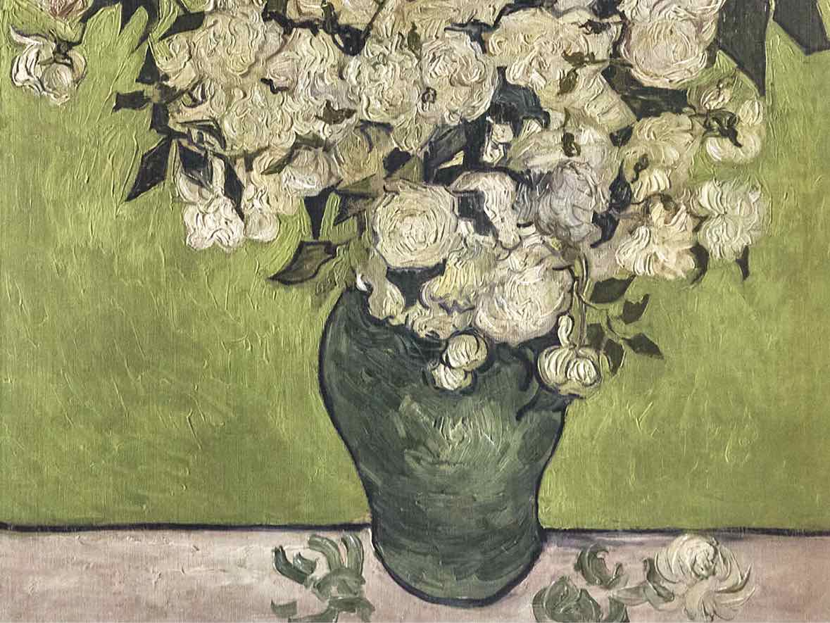 Giclee Canvas of Van Gogh's Vase of Roses Wall Decor