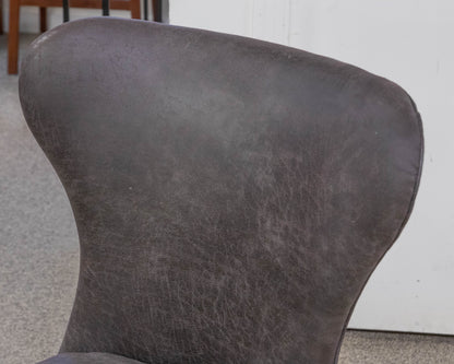 Set of 12 Camden Collection Charcoal Grey Bonded Leather Dining Chairs