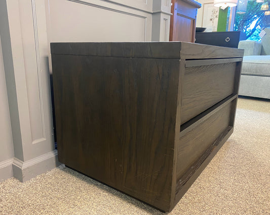 RH Bezier 36" Closed Nightstand in Dark Brown Oak Finish