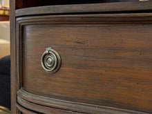 Weathered Finish Media Cabinet with 2 Drawers & Open Storage