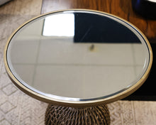 Round Gold Tassel Accent Table