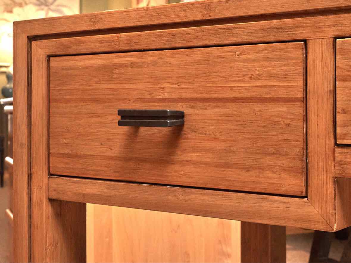 Crate & Barrel  Parson's Style Desk with 3 Drawers in Keane Driftwood Finish