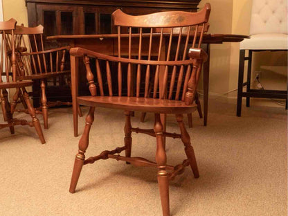 Hitchcock Maple Drop Leaf Table with (2) 14" Leaves & 6 Chair Set