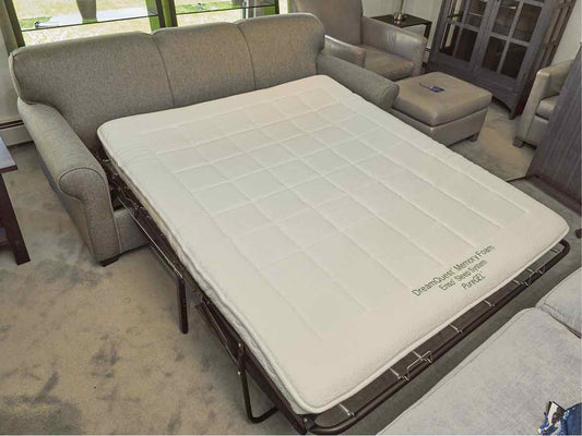 Gray Upholstered 3 Cushion Queen Sleeper