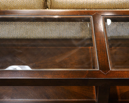 Mahogany Console Table With Glass Top Inserts