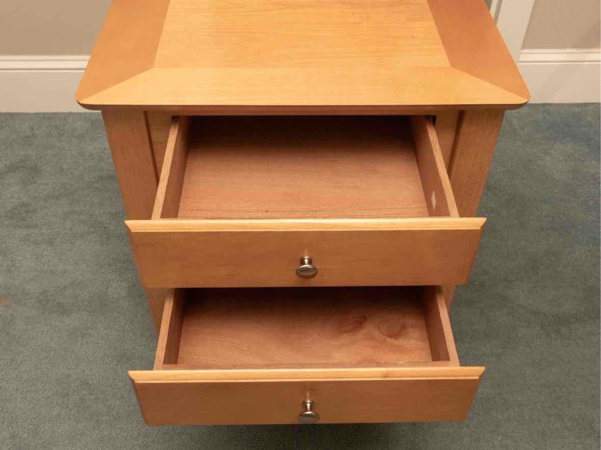 Pair Of Maple  2 Drawer Side Table