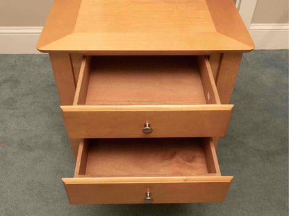 Pair Of Maple  2 Drawer Side Table