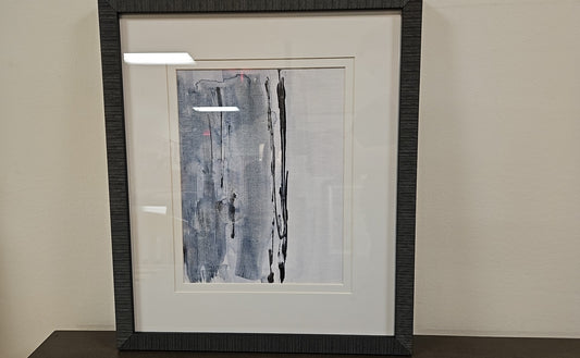 'At the Dawn D' Abstract with Distressed Black Frame