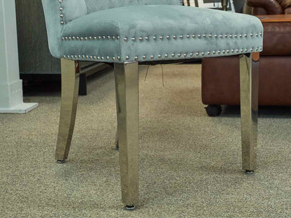 Pair of Gray Tufted Velvet Chairs