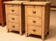 Pair of Four Hands Sundried Wheat Finish 3 Drawer Nightstands