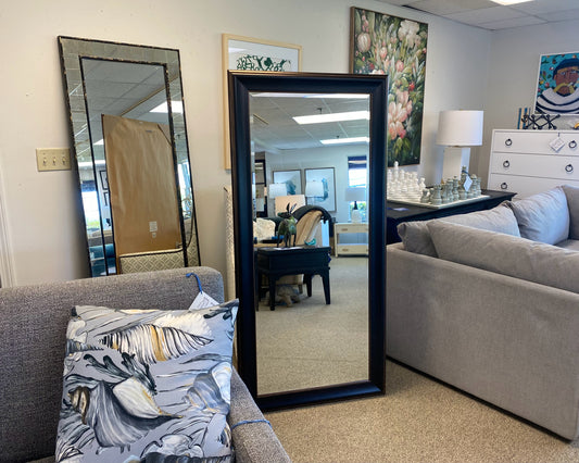 Beveled Mirror in Black & Gold Frame