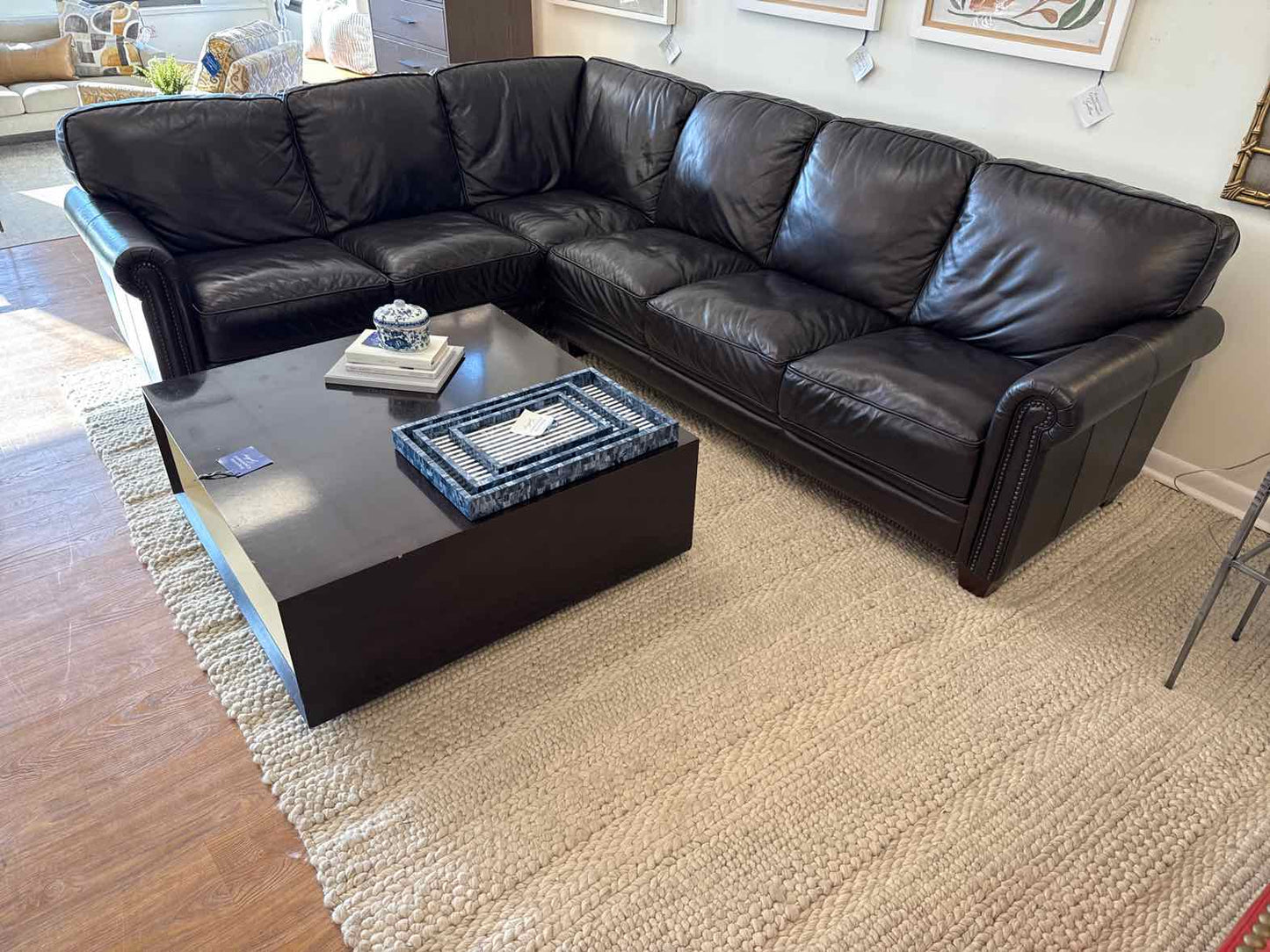 Futura 'Cordovan' 2- Piece Leather L Sectional