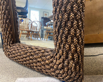 Rectangular Mirror in Woven Seagrass Rope Frame