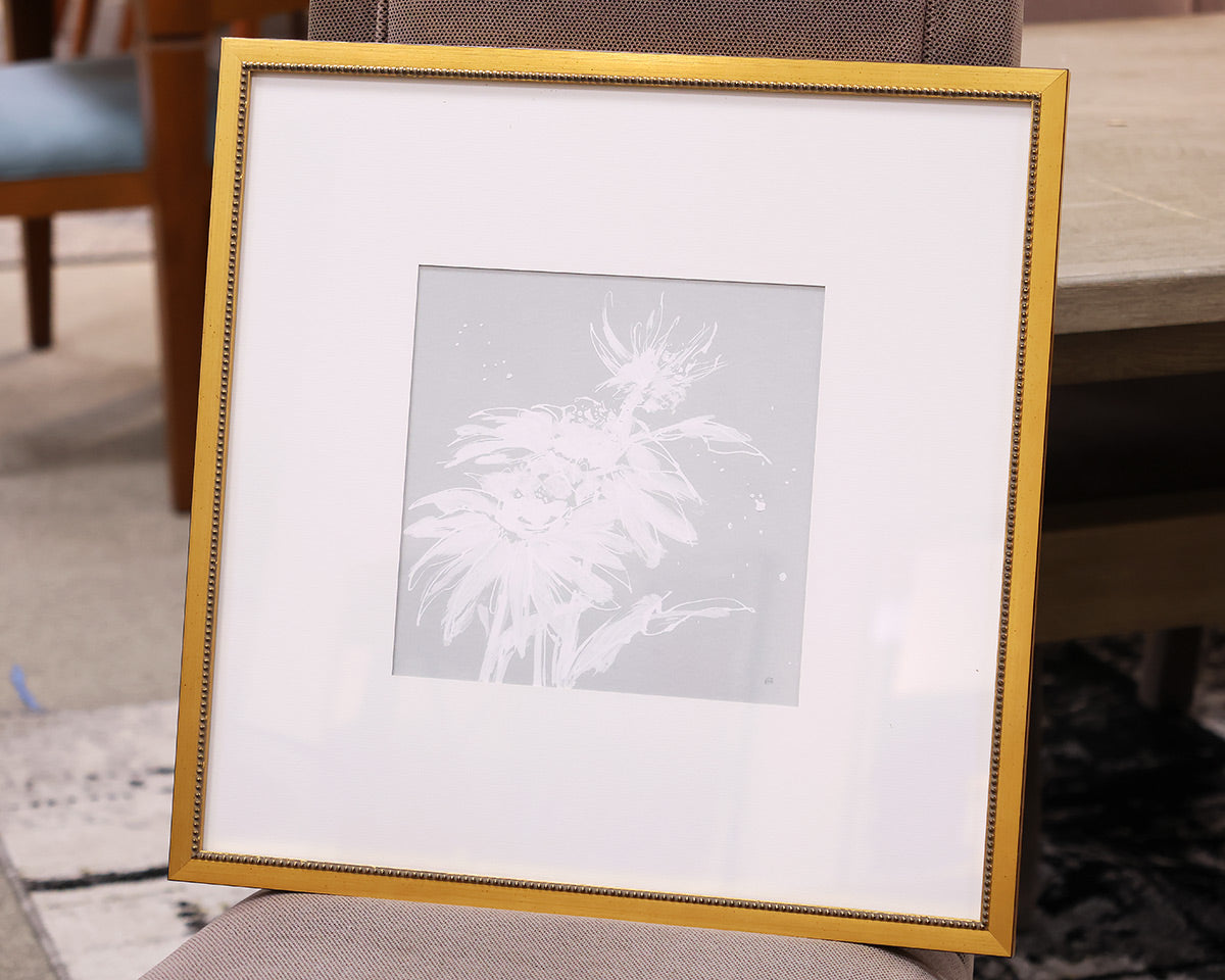 "Echinacea I" Matted Print in Antique Gold Frame