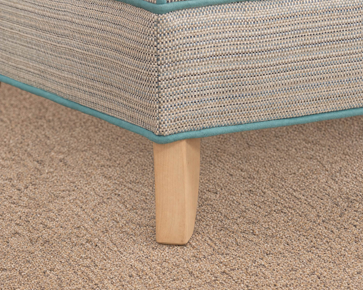 MC Style Tuxedo Back Sofa Upholstered In Tweed White,Grey & Blue Hughes