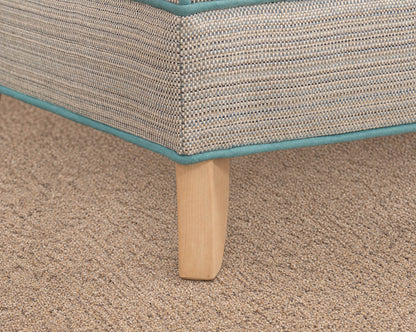 MC Style Tuxedo Back Sofa Upholstered In Tweed White,Grey & Blue Hughes