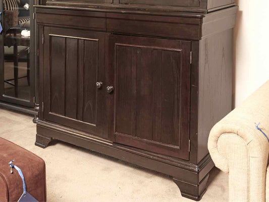 Black Finish 2 Glass Door,2 Drawer,2 Door China Cabinet
