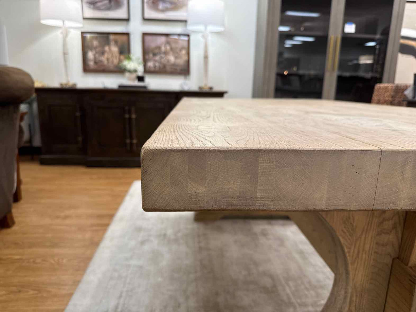 RH Light Wash Finished Dining Table