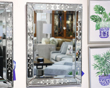 Venetian Mirror with Etched Flower Motif