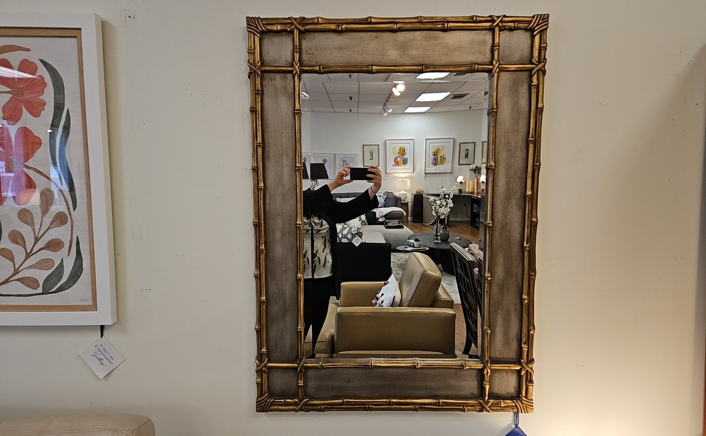 Faux Bamboo Gold Mirror