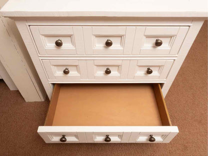 White Finish 3 Drawer Bedside Chest
