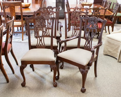 Set of Six Ethan Allen Chippendale Dining Chairs