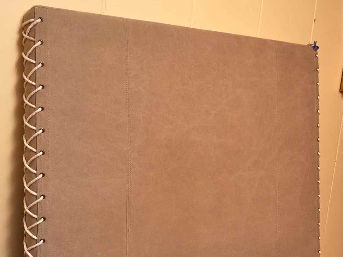 Legacy Classic 'Big Sky' Twin Oak Bed with Grey Canvas Headboard