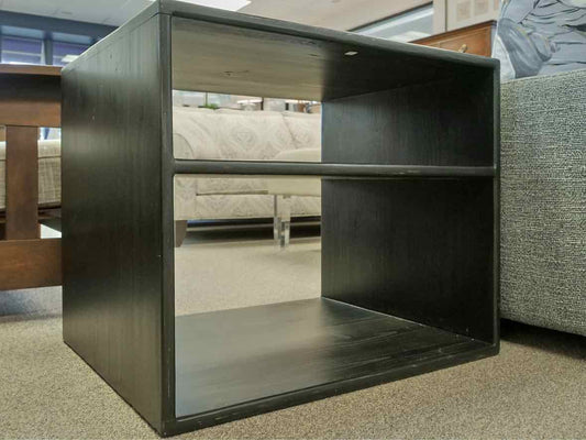 Pair of Pine Open Shelf Side Tables in Dark Finish