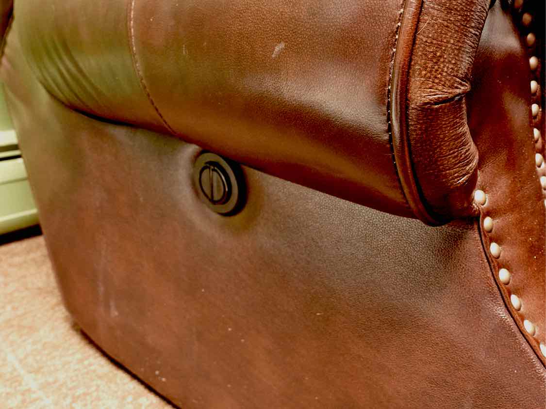 Espresso Brown  Bonded Leather  3 Cushion 2  Seat Power Recliner