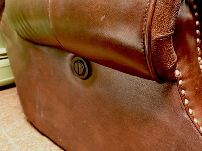 Espresso Brown  Bonded Leather  3 Cushion 2  Seat Power Recliner