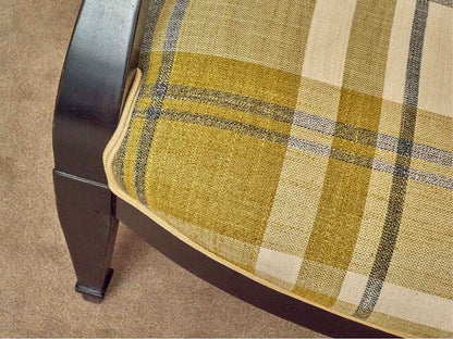 Pair of Ralph Lauren Chairs in Chartreuse Green & Ivory Plaid Upholstery