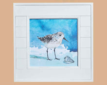 Pair Of Delray Sandpiper Art Prints  In Shiplap Style Frame