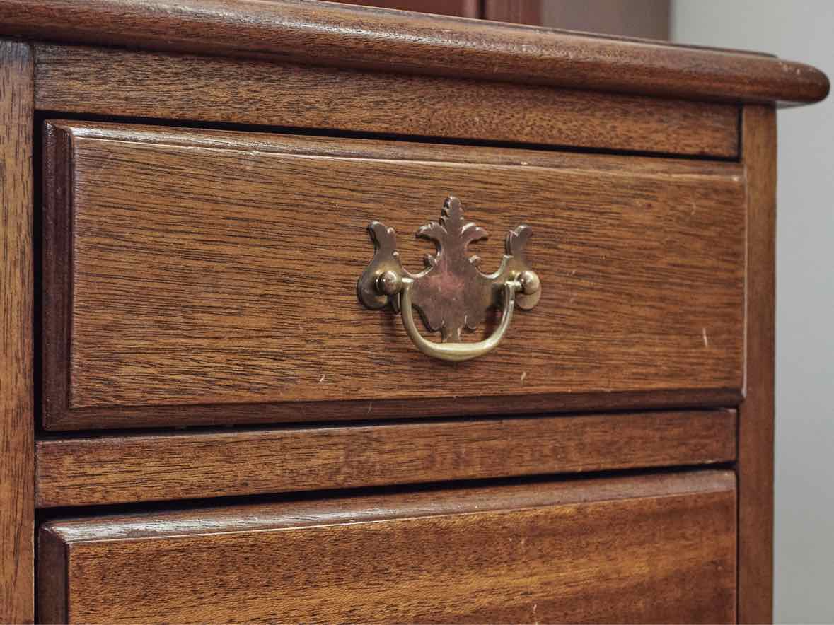 Vintage Mahogany Leather Top Desk