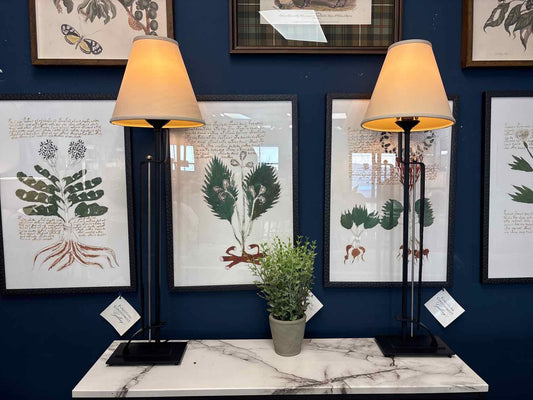 Hubbardton Forge Pair of 'Pierced Arc' Lamps