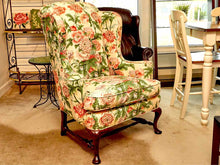 Wingback Floral Upholstered Chair