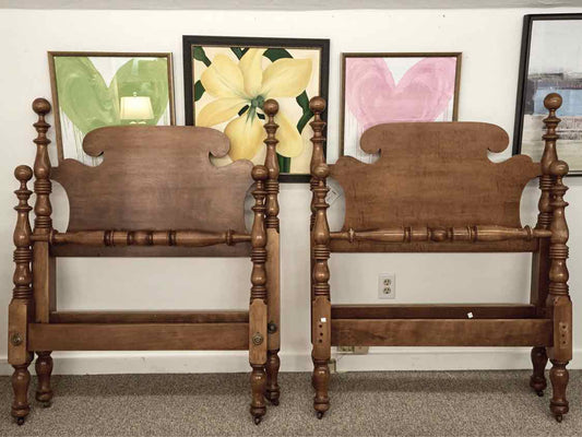 Pair of Maple Cannonball Twin Beds