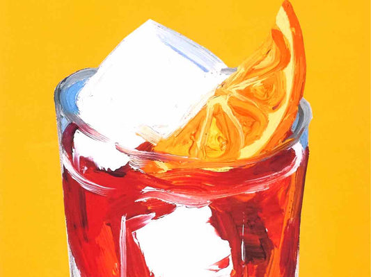 Framed Giclee 'Negroni Sunshine Yellow'